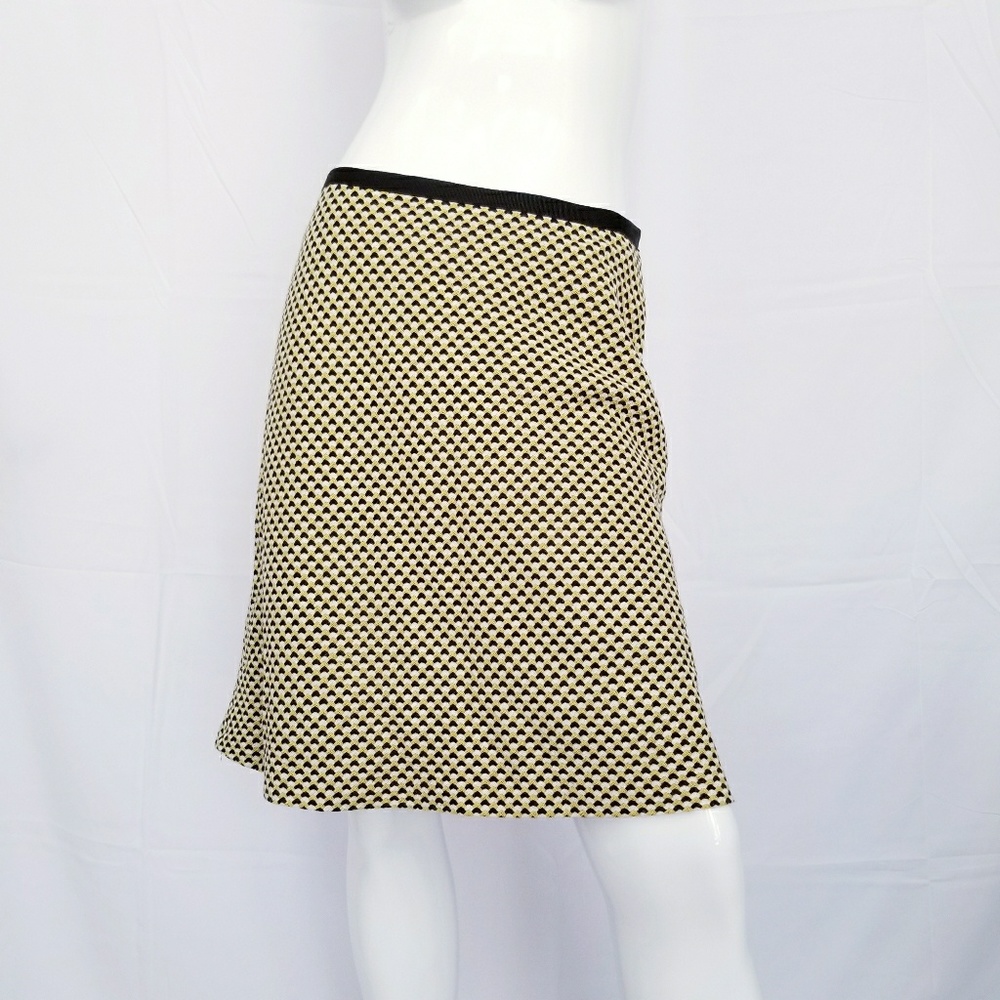 I.N.C.Tweed Textured Skirt A Line Black and Yellow